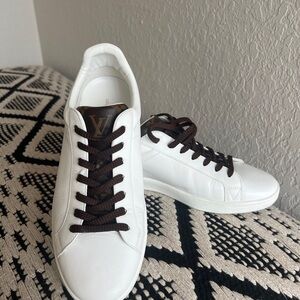 LV Monogram White Leather Men's Sneakers